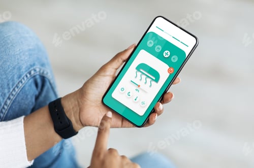 Preview: System of ventilation, climate control, simple smart home control with mobile app and modern