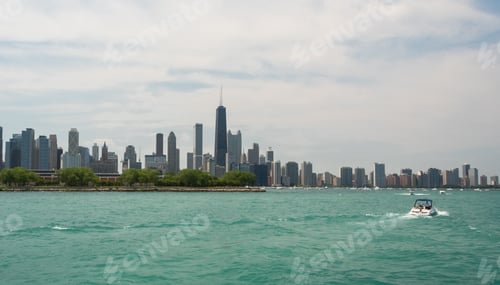 Preview: Chicago Downtown Skyline View From A Boat