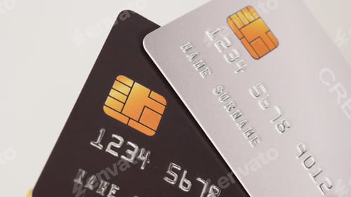 Preview: Two credit cards on white background.nobody