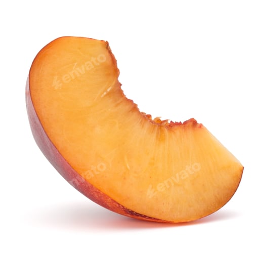 Preview: Nectarine fruit slice isolated on white background close up