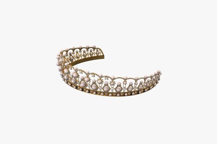 Preview: Pearl and crystal headband with curved design