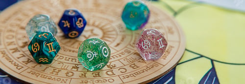 Preview: Numerology numbers on the table astrology. Selective focus.