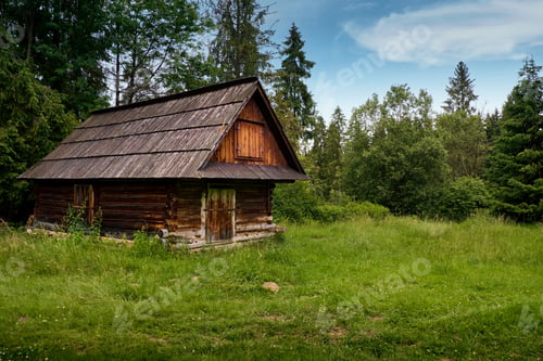 Preview: Old log cabin in the forest