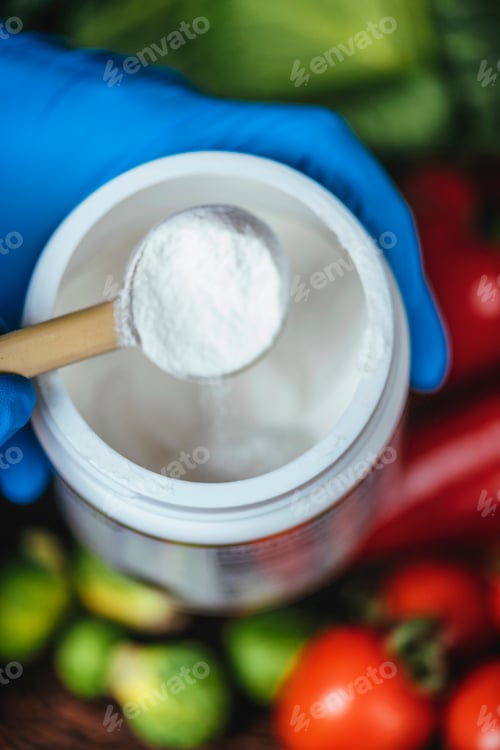 Preview: Collagen Protein Supplement Powder and Vegetables