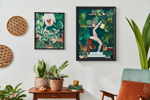 Preview: Interior design of retro living room