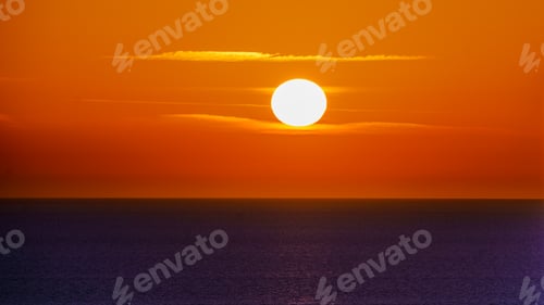 Preview: Sunset over water. Sunrise over sea