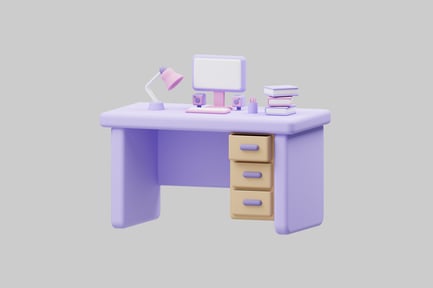Preview: Pastel office desk workstation setup