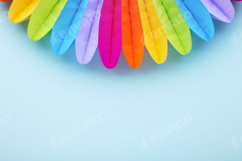 Preview: Colorful Birthday Party Decoration on Blue.