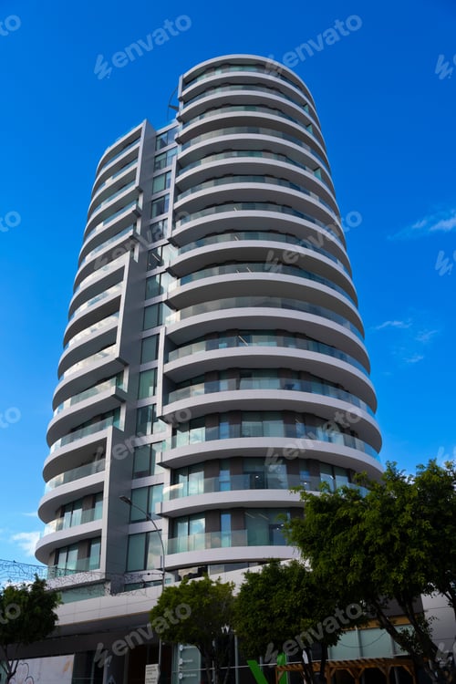Preview: Areal sh0t of an iconic modern building called H45 in Limassol