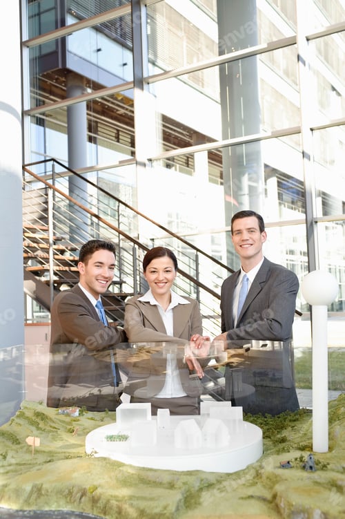 Preview: Business team with architectural model