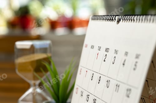 Preview: Calendar page close up on office desk