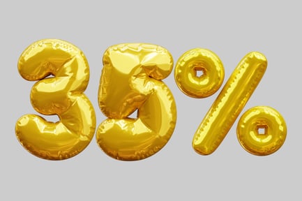 Preview: Thirty five Percent Discount With Golden Balloons