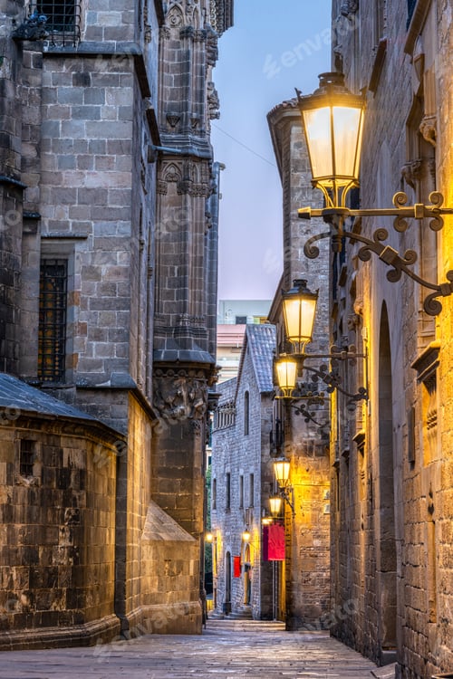 Preview: Small alley in the famous Gothic Quarter