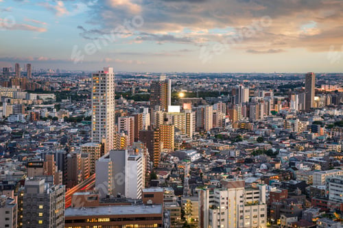 Preview: Tokyo, Japan financial district cityscape from Setagaya
