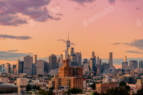 Preview: New York city skyline as viewed from Park slope in Brooklyn.
