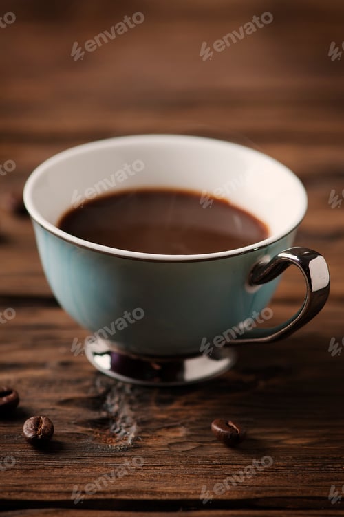 Preview: Cup of italian stong coffee espresso on the vintage table