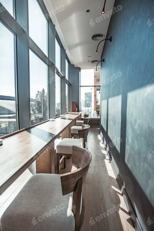 Preview: Restaurant interior with panoramic view