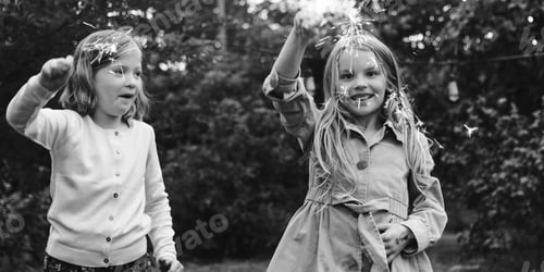 Preview: Small Girls Playing Outdoors Concept
