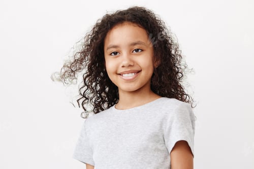 Preview: Children cute happy childhood person kid smile portrait female cheerful girl small girl background