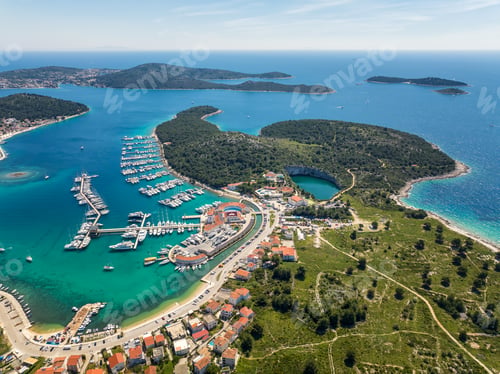 Preview: Aerial panoramic view of Rogoznica resort, Croatia