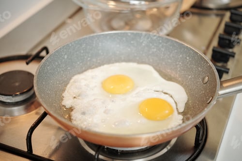Preview: Cooking pan with fried eggs