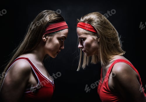 Preview: Two female boxers standing face to face