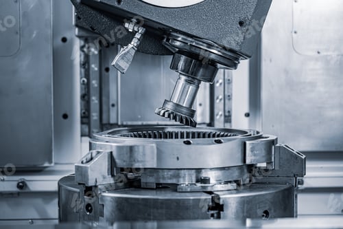 Preview: Metalworking CNC lathe milling machine. Cutting metal modern pro