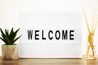 Preview: Welcome Message with Plant and Reed Diffuser