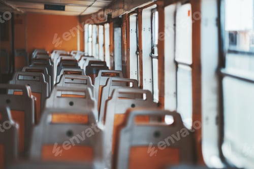 Preview: Rows of shabby seats in a vehicle