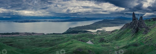 Preview: Big panorama of Old Man of Storr in Isle of Skye, Scotland