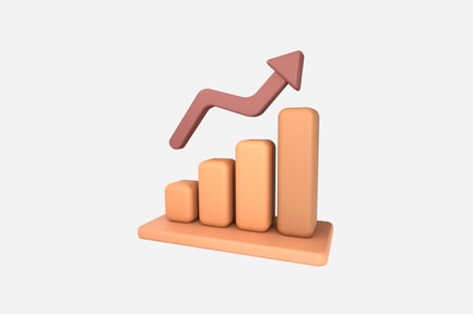 Preview: Premium Rising Graph 3D Illustration