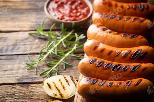 Preview: Fried delicious sausages