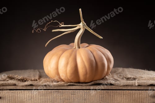 Preview: Muscade De Provence Pumpkin On Wooden Box With Burlap