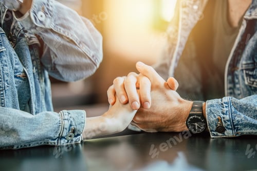 Preview: Couple Lover Hand Holding Together ask for Marriage. People Dating for Relationship Help Support Con