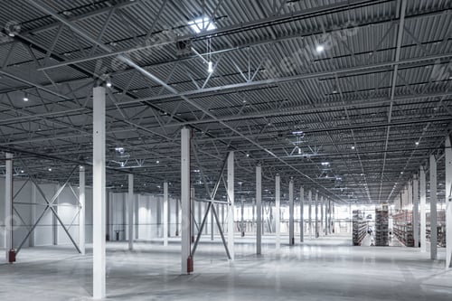 Preview: Factory or warehouse or industrial building Modern interior design with concrete floor