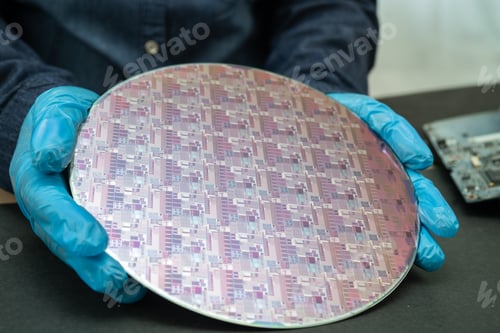 Preview: Silicon wafer for manufacturing semiconductor of integrated circuit.