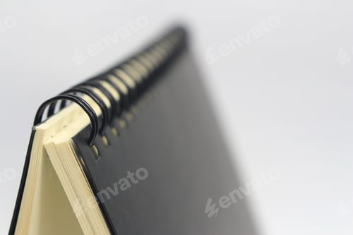 Preview: book with ring spine on white background