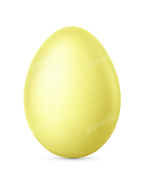 Preview: Light yellow dyed Easter egg isolated on a white.