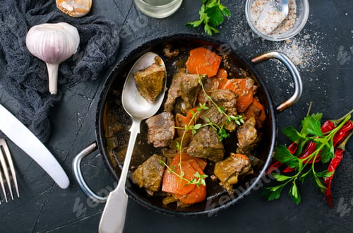 Savory Meat and Vegetable Stew Ready to Eat