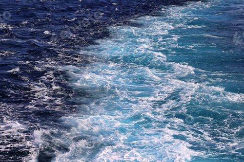 Preview: Trace from the motor of a marine vessel on the surface of the sea