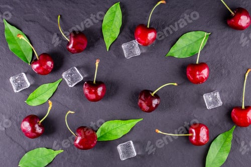 Preview: Fresh ripe cherries for background