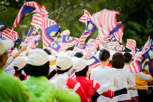 Preview: independence day celebration in Malaysia. flags waving
