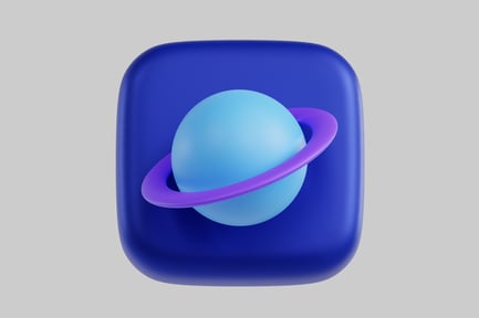 Preview: Cartoon planet orbiting icon