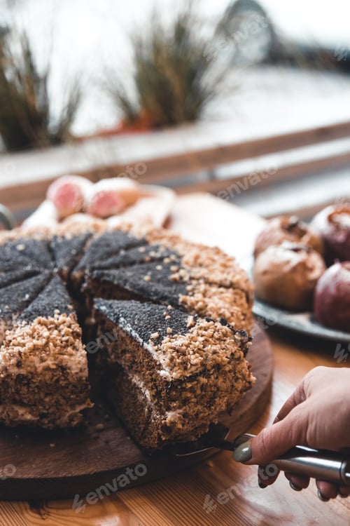 Preview: Slice of Austrian poppy seed cake