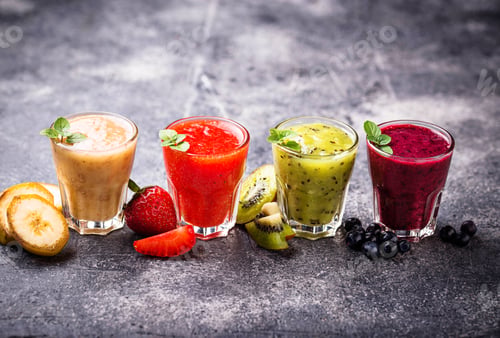 Preview: Assortment of various healthy smoothies