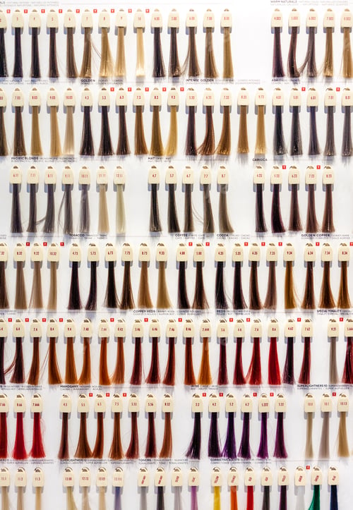 Vista previa: Front view of hair color chart