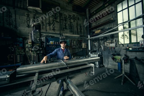 Preview: Portrait of welder in workshop