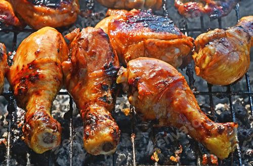 Preview: Barbecue chicken meat on grill