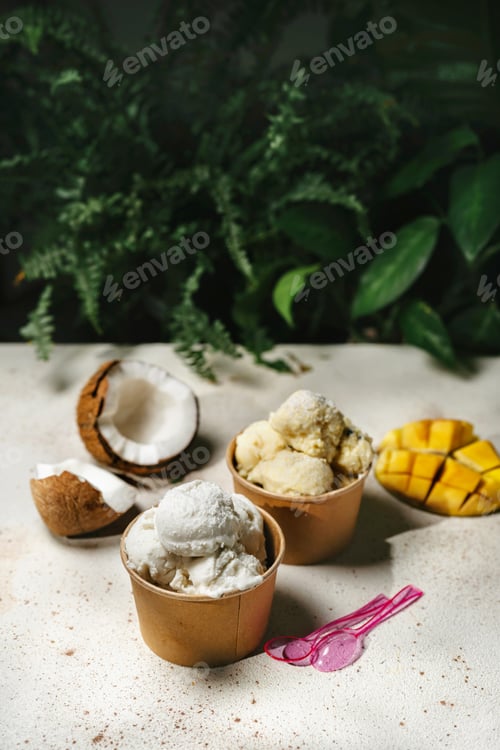 Preview: Vegan coconut and mango ice cream