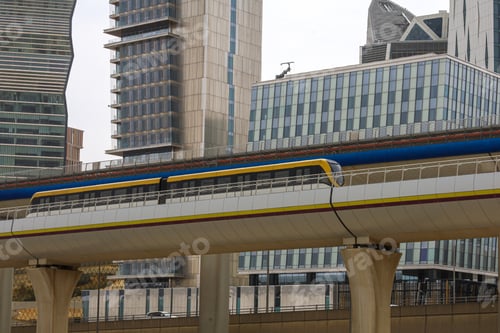 Preview: Riyadh, Saudi Arabia - KAFD - Riyadh Metro's elevated line and train tracks freeway